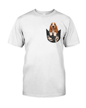 Load image into Gallery viewer, Basset Hound In Middle Pocket For Dog Lovers Guys Tee
