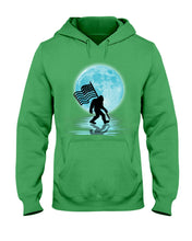 Load image into Gallery viewer, Bigfoot  Moon American Flag Custom Design For Bigfoot Lovers Hoodie
