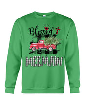 Load image into Gallery viewer, Blessed Meemaw Black And White Plaid Driving Car Custom Design Gifts Sweatshirt
