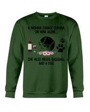 Load image into Gallery viewer, A Woman Cannot Survive On Wine Alone Gifts Sweatshirt
