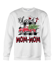 Load image into Gallery viewer, Blessed Mom-Mom Red Plaid Driving Car Custom Design Gifts Sweatshirt
