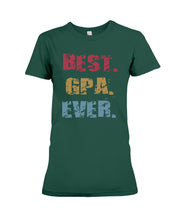 Load image into Gallery viewer, Best Gpa Ever Colorful Abstract Words Personalized Name Gifts Ladies Tee
