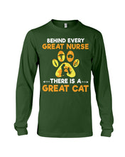 Load image into Gallery viewer, Behind Every Great Nurse There Is A Great Cat Custom Design Unisex Long Sleeve
