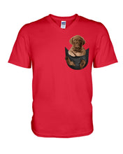 Load image into Gallery viewer, Chesapeake Bay Retriever In Pocket Personalized Name Gifts For Dog Lovers Guys V-Neck
