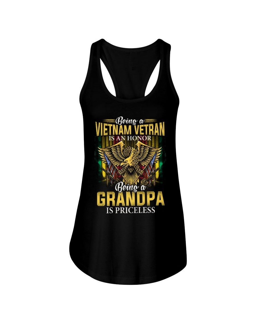 Being A Vietnam Veteran Is An Honor Grandpa Gifts Ladies Flowy Tank