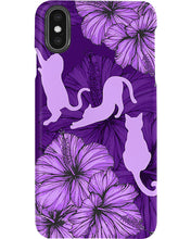 Load image into Gallery viewer, Cat With Purple Hibiscus For Cat Lovers Phone case
