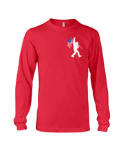 Load image into Gallery viewer, Bigfoot Flag Usa Two-Sided Custom Design Gift For Friends Unisex Long Sleeve
