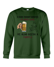 Load image into Gallery viewer, Cannot Live On Beer Alone We Also Needs A Turtle Custom Design Sweatshirt
