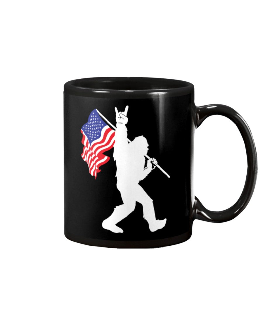 Bigfoot Flag Usa Two-Sided Custom Design Gift For Friends Mug