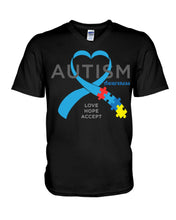 Load image into Gallery viewer, Autism Love Hope Accept Custom Design - World Autism Awareness Day Gift Guys V-Neck
