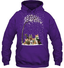 Load image into Gallery viewer, Cats Winter Tree Snowy Gifts Idea Hoodie
