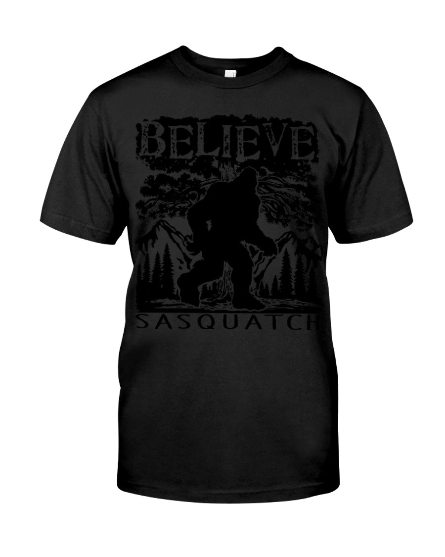 Bigfoot Believe Sasquatch Custom Design For Friends Guys Tee