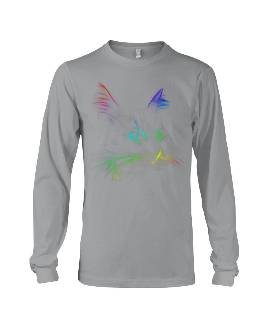 Colorful Cat Heart Custom Design Gift For Cat Lovers Unisex Long Sleeve
