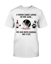 Load image into Gallery viewer, A Woman Cannot Survive On Wine Alone Gifts Guys Tee
