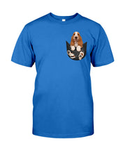 Load image into Gallery viewer, Basset Hound In Middle Pocket For Dog Lovers Guys Tee
