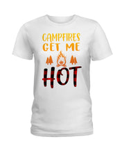 Load image into Gallery viewer, Campfires Get Me Hot Gifts For Camping Lovers Ladies Tee
