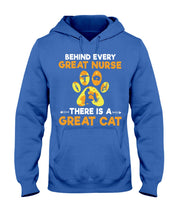 Load image into Gallery viewer, Behind Every Great Nurse There Is A Great Cat Custom Design Hoodie
