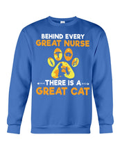 Load image into Gallery viewer, Behind Every Great Nurse There Is A Great Cat Custom Design Sweatshirt
