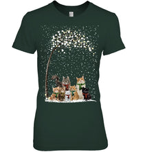 Load image into Gallery viewer, Cats Winter Tree Snowy Gifts Idea Ladies Tee
