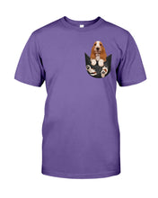 Load image into Gallery viewer, Basset Hound In Middle Pocket For Dog Lovers Guys Tee
