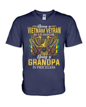 Load image into Gallery viewer, Being A Vietnam Veteran Is An Honor Grandpa Gifts Guys V-Neck
