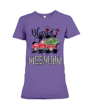 Load image into Gallery viewer, Blessed Meemaw Black And White Plaid Driving Car Custom Design Gifts Ladies Tee
