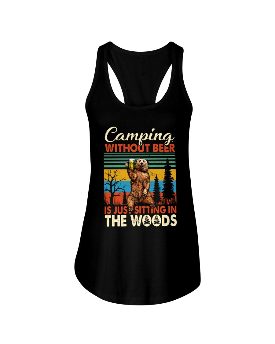 Camping Without Beer Is Just Sitting In The Woods Ladies Flowy Tank