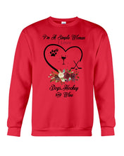 Load image into Gallery viewer, A Simple Woman Loves Dog Hockey And Wine Custom Design Sweatshirt
