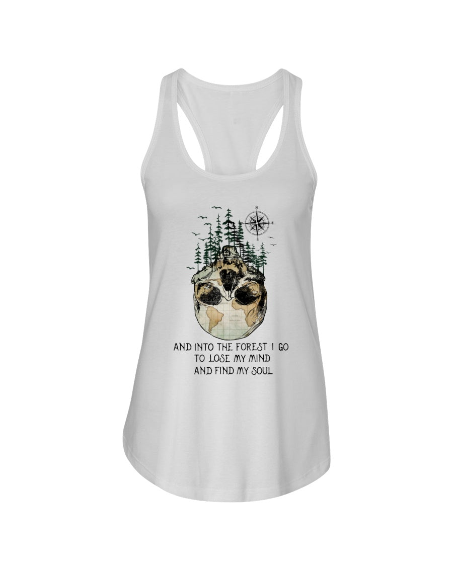And Into The Forest I Go To Lose My Mind And Find My Soul Skull Ladies Flowy Tank