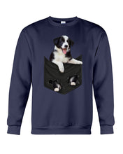 Load image into Gallery viewer, Border Collie In Pocket Personalized Name Gifts For Dog Lovers Sweatshirt
