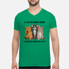Load image into Gallery viewer, Cat Make Me Happy Gift For Cat Lovers Guys V-Neck
