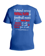 Load image into Gallery viewer, Behind Every   Football Player  Is A Great Football Mom Trending For Family Guys V-Neck
