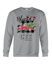Load image into Gallery viewer, Blessed Gee Black And White Plaid Driving Car Custom Design Gifts Sweatshirt
