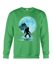 Load image into Gallery viewer, Bigfoot  Moon American Flag Custom Design For Bigfoot Lovers Sweatshirt
