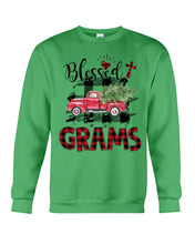 Load image into Gallery viewer, Blessed Grams Red Plaid Driving Car Custom Design Gifts Sweatshirt
