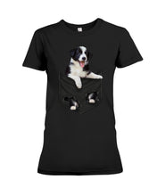 Load image into Gallery viewer, Border Collie In Pocket Personalized Name Gifts For Dog Lovers Ladies Tee

