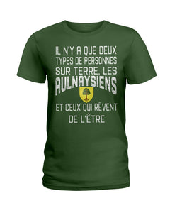 A Que Deux Types De Personnes Sur Terre Les Aulnay-Sous-Bois Emblem Ladies Tee