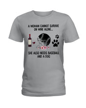 Load image into Gallery viewer, A Woman Cannot Survive On Wine Alone Gifts Ladies Tee
