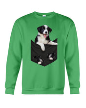 Load image into Gallery viewer, Border Collie In Pocket Personalized Name Gifts For Dog Lovers Sweatshirt
