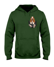 Load image into Gallery viewer, Basset Hound In Middle Pocket For Dog Lovers Hoodie
