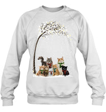 Load image into Gallery viewer, Cats Winter Tree Snowy Gifts Idea Sweatshirt
