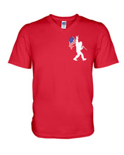 Load image into Gallery viewer, Bigfoot Flag Usa Two-Sided Custom Design Gift For Friends Guys V-Neck
