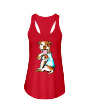 Load image into Gallery viewer, Bull I Love Mom Custom Design Gifts For Dog Lovers Ladies Flowy Tank
