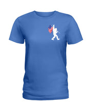 Load image into Gallery viewer, Bigfoot Flag Usa Two-Sided Custom Design Gift For Friends Ladies Tee
