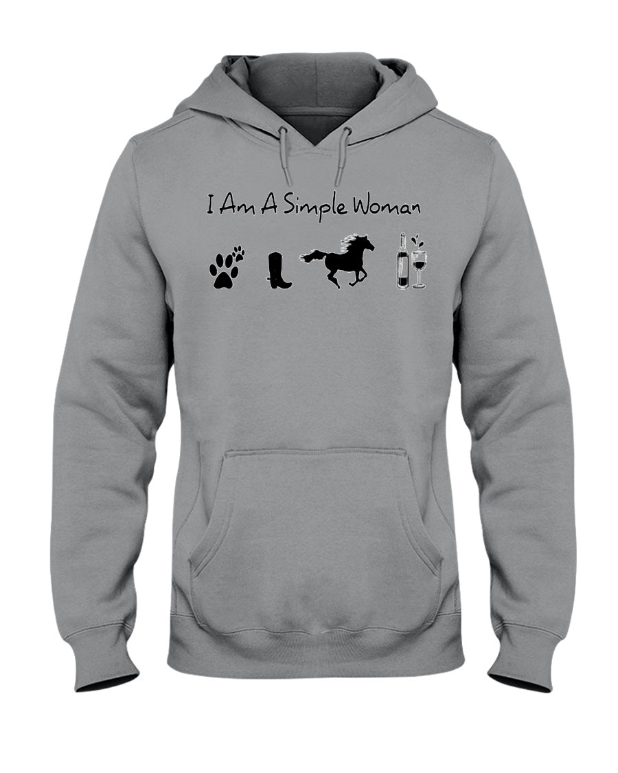 A Simple Women With Horse Dog And Wind Hoodie