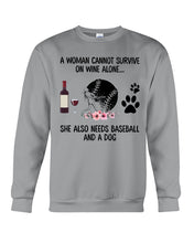 Load image into Gallery viewer, A Woman Cannot Survive On Wine Alone Gifts Sweatshirt
