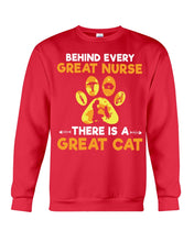 Load image into Gallery viewer, Behind Every Great Nurse There Is A Great Cat Custom Design Sweatshirt
