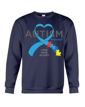Load image into Gallery viewer, Autism Love Hope Accept Custom Design - World Autism Awareness Day Gift Sweatshirt
