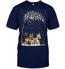 Load image into Gallery viewer, Cats Winter Tree Snowy Gifts Idea Guys Tee
