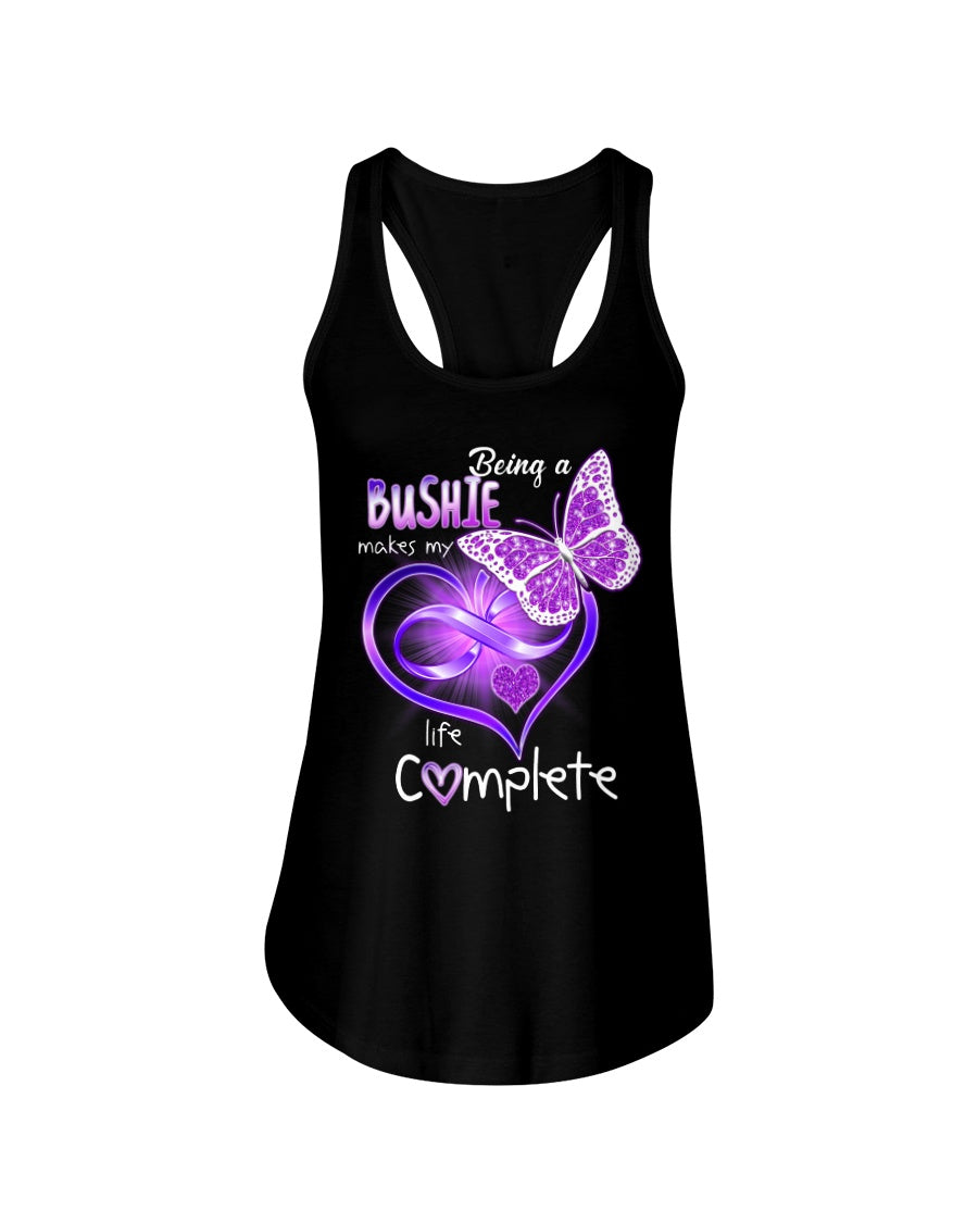 Being A   Bushie  Makes My Life Complete Personalized Name Gifts Ladies Flowy Tank